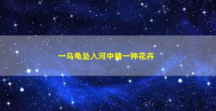 一乌龟坠入河中猜一种花卉