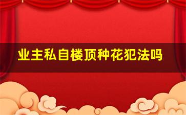 业主私自楼顶种花犯法吗