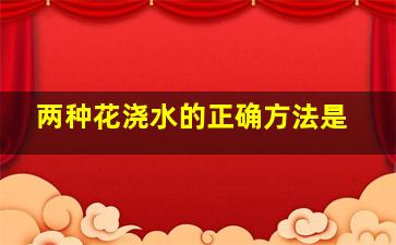 两种花浇水的正确方法是