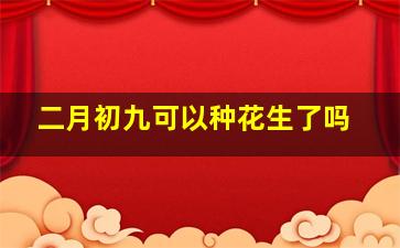 二月初九可以种花生了吗