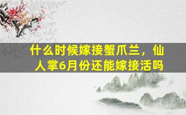 什么时候嫁接蟹爪兰，仙人掌6月份还能嫁接活吗