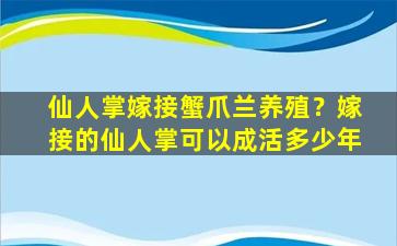 仙人掌嫁接蟹爪兰养殖？嫁接的仙人掌可以成活多少年