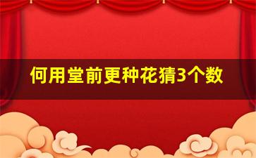 何用堂前更种花猜3个数