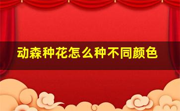 动森种花怎么种不同颜色