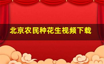 北京农民种花生视频下载