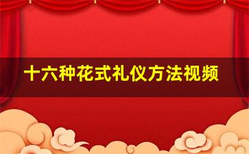 十六种花式礼仪方法视频