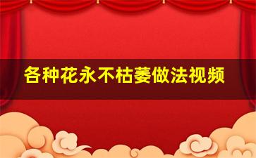 各种花永不枯萎做法视频