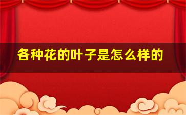 各种花的叶子是怎么样的