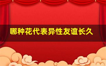 哪种花代表异性友谊长久