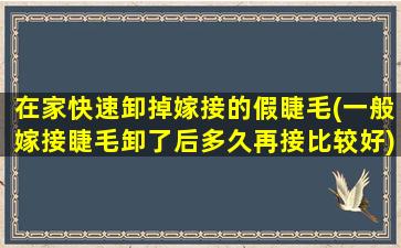 在家快速卸掉嫁接的假睫毛(一般嫁接睫毛卸了后多久再接比较好)