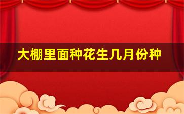 大棚里面种花生几月份种