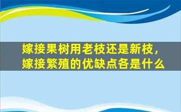 嫁接果树用老枝还是新枝，嫁接繁殖的优缺点各是什么