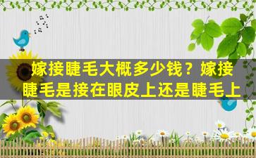 嫁接睫毛大概多少钱？嫁接睫毛是接在眼皮上还是睫毛上