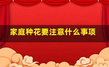 家庭种花要注意什么事项