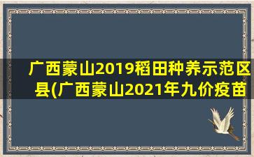 广西蒙山2019稻田种养示范区县(广西蒙山2021年九价疫苗预约时间)