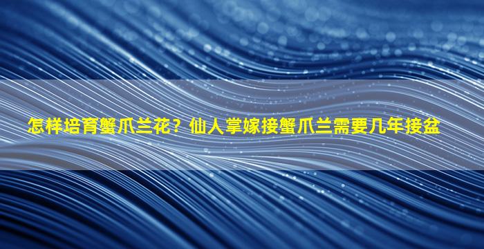 怎样培育蟹爪兰花？仙人掌嫁接蟹爪兰需要几年接盆