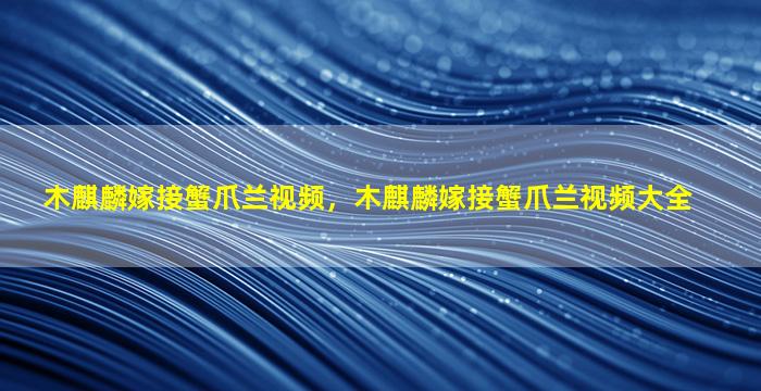 木麒麟嫁接蟹爪兰视频，木麒麟嫁接蟹爪兰视频大全