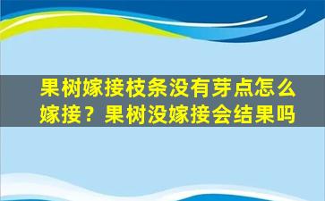 果树嫁接枝条没有芽点怎么嫁接？果树没嫁接会结果吗