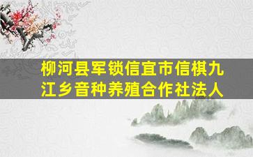 柳河县军锁信宜市信棋九江乡音种养殖合作社法人