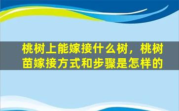 桃树上能嫁接什么树，桃树苗嫁接方式和步骤是怎样的