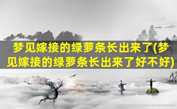 梦见嫁接的绿萝条长出来了(梦见嫁接的绿萝条长出来了好不好)