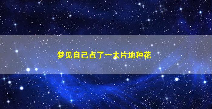 梦见自己占了一大片地种花