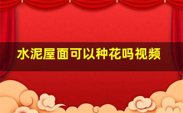 水泥屋面可以种花吗视频