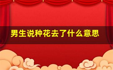 男生说种花去了什么意思