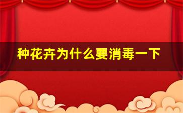 种花卉为什么要消毒一下