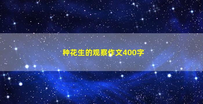 种花生的观察作文400字