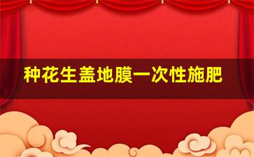 种花生盖地膜一次性施肥