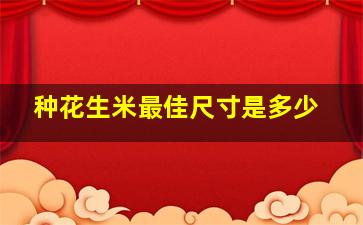 种花生米最佳尺寸是多少