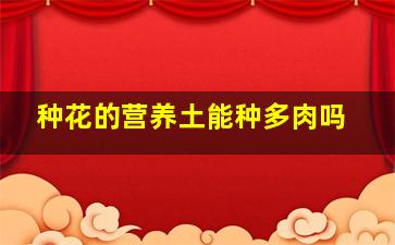 种花的营养土能种多肉吗