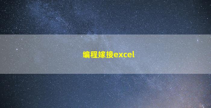 编程嫁接excel