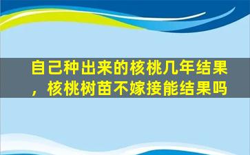 自己种出来的核桃几年结果，核桃树苗不嫁接能结果吗