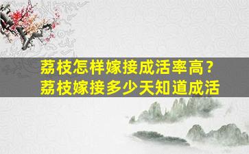 荔枝怎样嫁接成活率高？荔枝嫁接多少天知道成活