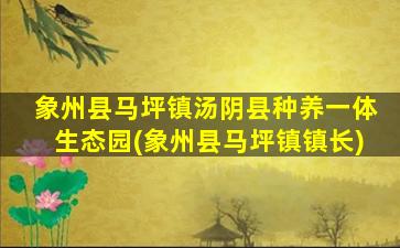 象州县马坪镇汤阴县种养一体生态园(象州县马坪镇镇长)