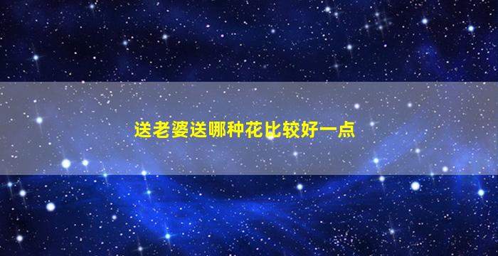 送老婆送哪种花比较好一点