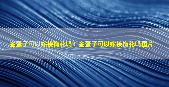 金蛋子可以嫁接梅花吗？金蛋子可以嫁接梅花吗图片