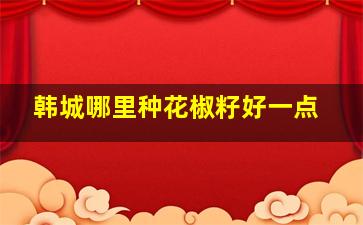 韩城哪里种花椒籽好一点